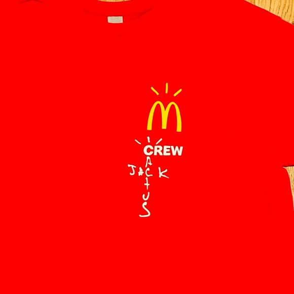 Travis Scott McDonalds Crew Cactus Jack T-Shirt - Picture 3 of 5